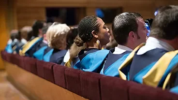 Open University students at their graduation ceremony.